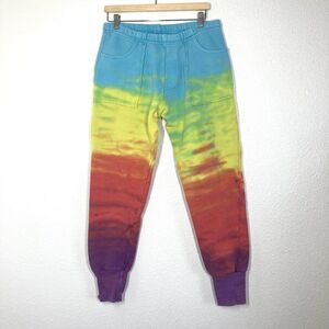 Mowgli Surf Sweatpants Mens Large Rainbow Tie Dye French Terry USA Joggers Pants